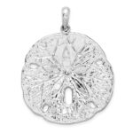 De-Ani Sterling Silver Rhodium-Plated Polished and Textured Large Sand Dollar Pendant - Image 3