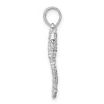 De-Ani Sterling Silver Rhodium-Plated Polished and Textured 3D Sea Horse Pendant - Image 2