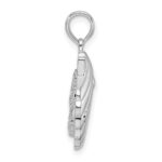 De-Ani Sterling Silver Rhodium-Plated Polished and Textured Shell / Sea Horse Pendant - Image 2