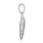 De-Ani Sterling Silver Rhodium-Plated Polished and Textured Shell / Dolphins Pendant - Image 2