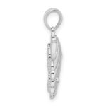 De-Ani Sterling Silver Rhodium-Plated Polished and Textured Shell / Palm Trees Pendant - Image 2