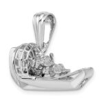 De-Ani Sterling Silver Rhodium-Plated Polished 3D Air Boat Pendant - Image 4
