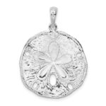 De-Ani Sterling Silver Rhodium-Plated Polished and Textured Sand Dollar Pendant - Image 3
