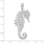 De-Ani Sterling Silver Rhodium-Plated Polished and Textured 3D Sea Horse Pendant - Image 4