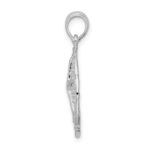 De-Ani Sterling Silver Rhodium-Plated Polished and Textured Sand Dollar Pendant - Image 2