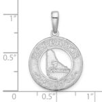 De-Ani Sterling Silver Rhodium-Plated Polished Barbados with Map Circle Pendant - Image 4
