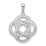 De-Ani Sterling Silver Rhodium-Plated Polished Celtic Circle Eternity Knot Pendant