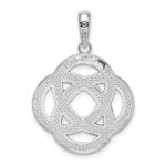De-Ani Sterling Silver Rhodium-Plated Polished Celtic Circle Eternity Knot Pendant - Image 3