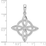 De-Ani Sterling Silver Rhodium-Plated Polished Celtic Eternity Knot Pendant - Image 4