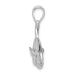 De-Ani Sterling Silver Rhodium-Plated Polished 3D Pompano Fish Pendant - Image 2