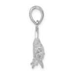 De-Ani Sterling Silver Rhodium-Plated Polished 3D Oxeye Tarpon Fish Pendant - Image 2