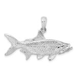 De-Ani Sterling Silver Rhodium-Plated Polished 3D Oxeye Tarpon Fish Pendant - Image 3