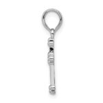 De-Ani Sterling Silver Rhodium-plated Polished Small Budded Cross Pendant - Image 2