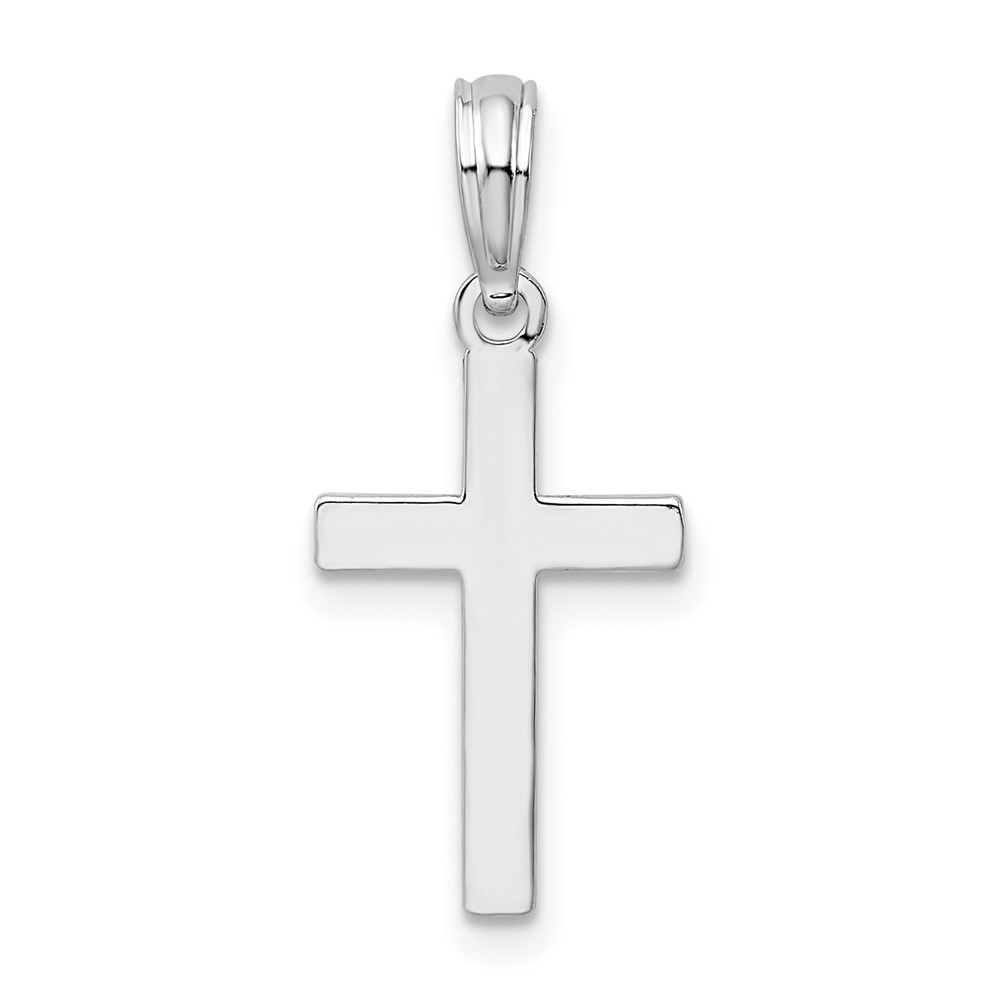 QC10167.jpg De-Ani Sterling Silver Rhodium-plated Polished Cross Pendant - Image 1