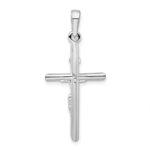 De-Ani Sterling Silver Rhodium-Plated Polished Crucifix Cross Pendant - Image 4