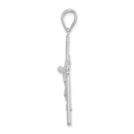 De-Ani Sterling Silver Rhodium-Plated Polished and Satin Crucifix Pendant - Image 2
