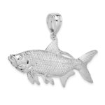 De-Ani Sterling Silver Rhodium-Plated Polished 3D Oxeye Tarpon Fish Pendant - Image 5