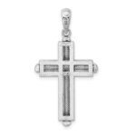 De-Ani Sterling Silver Rounded Cross with Frame Pendant - Image 4