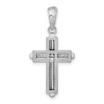 De-Ani Sterling Silver Rounded Cross with Frame Pendant - Image 4