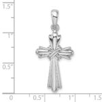 De-Ani Sterling Silver Rhodium-Plated with X-Center Budded Cross Pendant - Image 3