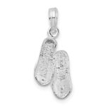 De-Ani Sterling Silver Rhodium-Plated Antigua W.I. 3D Flip Flops Pendant - Image 3