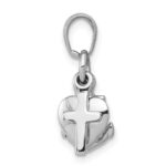 De-Ani Sterling Silver Rhodium-plated Polished 3D Moveable Anchor / Heart / Cross Pendant - Image 2
