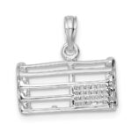 De-Ani Sterling Silver Rhodium-Plated Polished 3D Empty Lobster Trap Pendant - Image 4