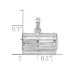 De-Ani Sterling Silver Rhodium-Plated Polished 3D Empty Lobster Trap Pendant - Image 3