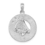 De-Ani Sterling Silver Rhodium-Plated Jamaica Round Circle with Sailboat Pendant - Image 4