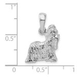 De-Ani Sterling Silver Rhodium-Plated Textured 3D Shih Tzu Dog Pendant - Image 3