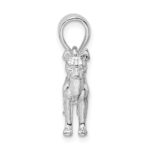 De-Ani Sterling Silver Rhodium-Plated Textured 3D Basenji Dog Pendant - Image 2