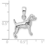 De-Ani Sterling Silver Rhodium-Plated Textured 3D Jack Russell Terrier Pendant - Image 3