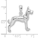 De-Ani Sterling Silver Rhodium-Plated Textured 3D Great Dane Pendant - Image 3