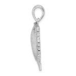 De-Ani Sterling Silver Rhodium-Plated Polished St. Thomas Scallop Shell Pendant - Image 2