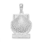 De-Ani Sterling Silver Rhodium-Plated Polished St. Thomas Scallop Shell Pendant - Image 4