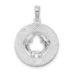 De-Ani Sterling Silver Rhodium-Plated St. Thomas Circle with Dolphins Pendant - Image 4