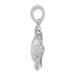 De-Ani Sterling Silver Rhodium-Plated Polished Sea Turtle Pendant - Image 2