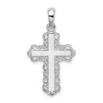 De-Ani Sterling Silver Polished Lace-edge Cross Pendant