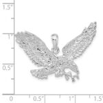 De-Ani Sterling Silver Rhodium-Plated Polished Flying Eagle Pendant - Image 3