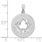 De-Ani Sterling Silver Rhodium-Plated Port Aransas Circle with Dolphins Pendant - Image 3