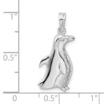 De-Ani Sterling Silver Rhodium-Plated Polished Penguin Pendant - Image 3