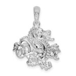 De-Ani Sterling Silver Rhodium-Plated Polished Small Dragon Pendant - Image 4