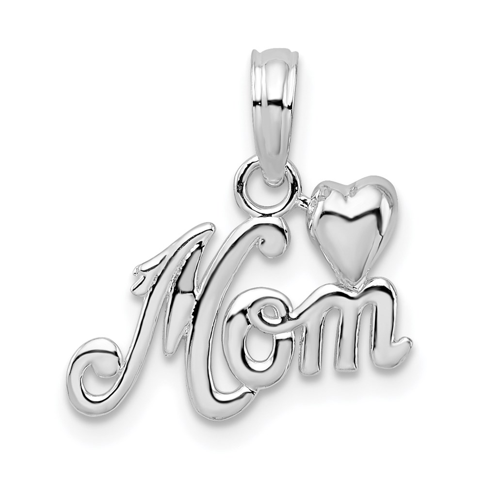 QC10343.jpg De-Ani Sterling Silver Polished Mom with Heart Pendant - Image 1