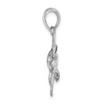 De-Ani Sterling Silver Rhodium-Plated Polished and Satin Swordfish Pendant - Image 2