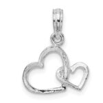 De-Ani Sterling Silver Rhodium-plated Intertwined Double Hearts Pendant - Image 4