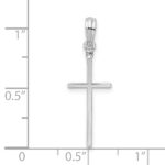 De-Ani Sterling Silver Polished Thin Latin Cross Pendant - Image 3