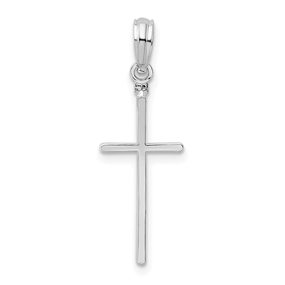 QC10353.jpg De-Ani Sterling Silver Polished Thin Latin Cross Pendant - Image 1