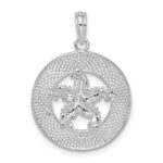 De-Ani Sterling Silver Rhodium-Plated Polished Sanibel Circle with Starfish Pendant - Image 4