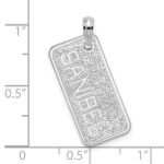 De-Ani Sterling Silver Rhodium-Plated Textured Florida Sanibel License Plate Pendant - Image 3