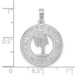 De-Ani Sterling Silver Rhodium-Plated Charleston Circle with Palm Tree Pendant - Image 3